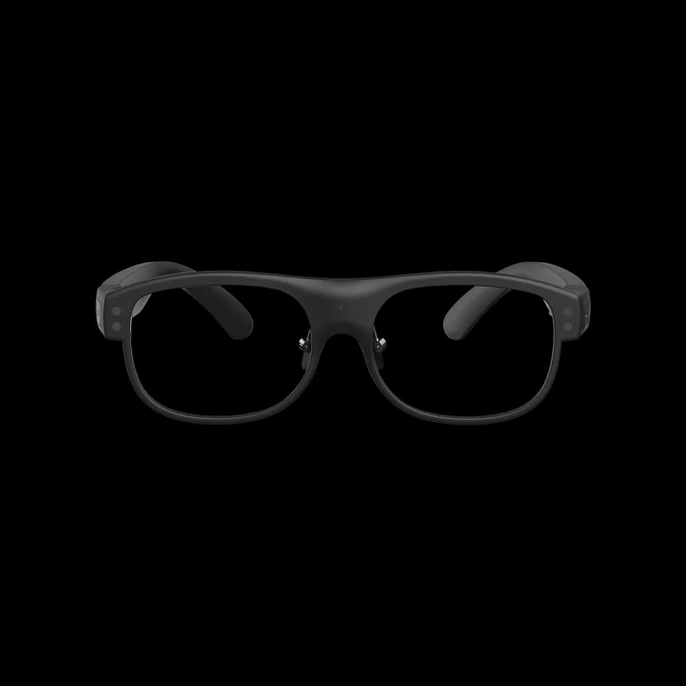 Gafas LLVision Leion Hey2 en negro, vista frontal con montura rectangular gruesa y forma redondeada.