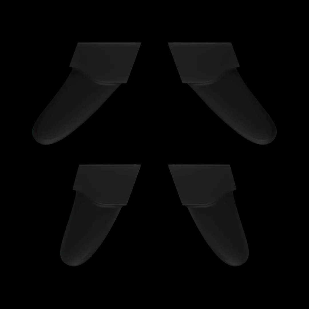 Four black silicone nose pads that come with the RayNeo Air 4 Pro, shown on their own on white.